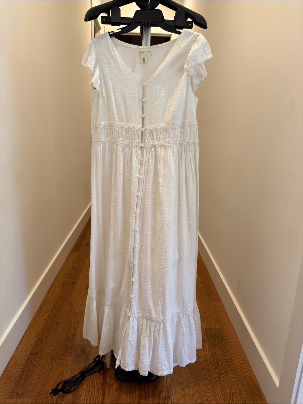 Rachel Zoe White Button-Front Summer Dress